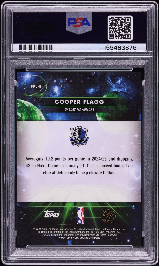 2025 Topps Chrome Cosmic Planetary Pursuit Jupiter Cooper Flagg ROOKIE #PPJ-8 PSA 9 MINT