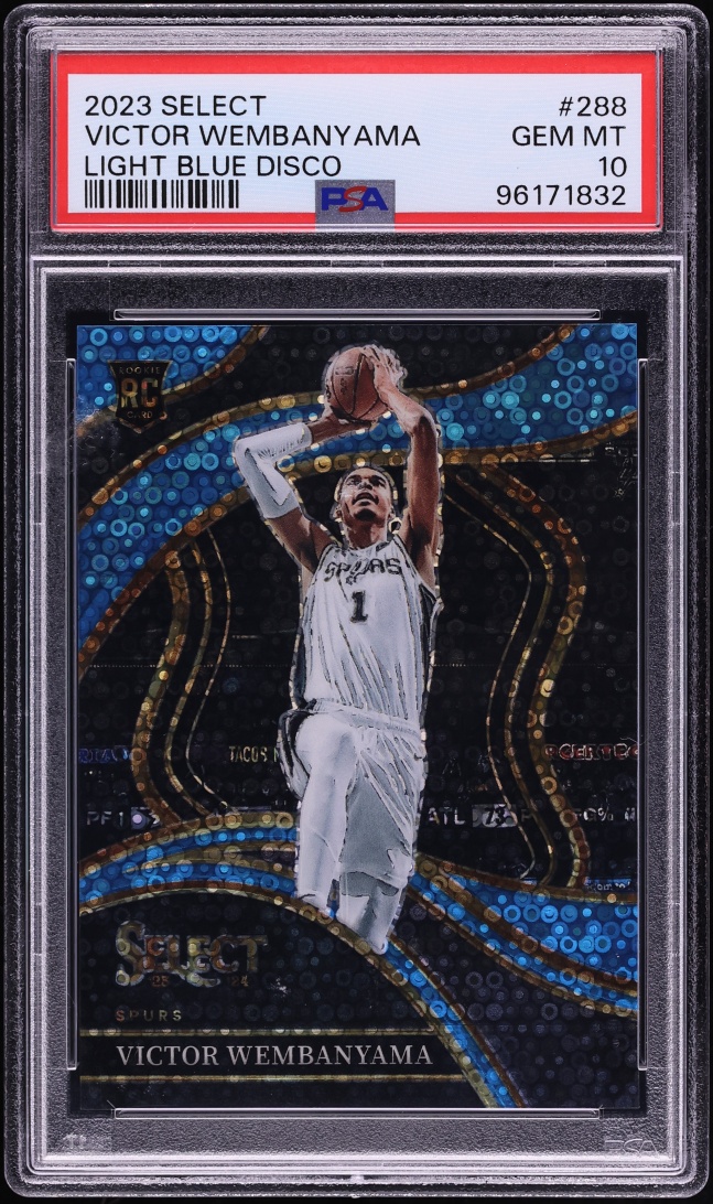 2023 Select Courtside Light Blue Disco Prizm Victor Wembanyama ROOKIE /99 #288 PSA 10 GEM MINT