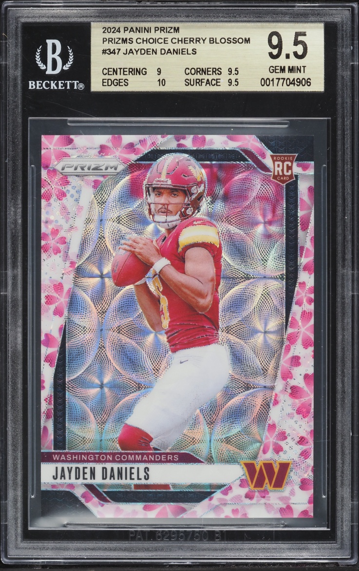 2024 Panini Prizm Choice Cherry Blossom Jayden Daniels ROOKIE /15 #347 BGS 9.5 GEM MINT