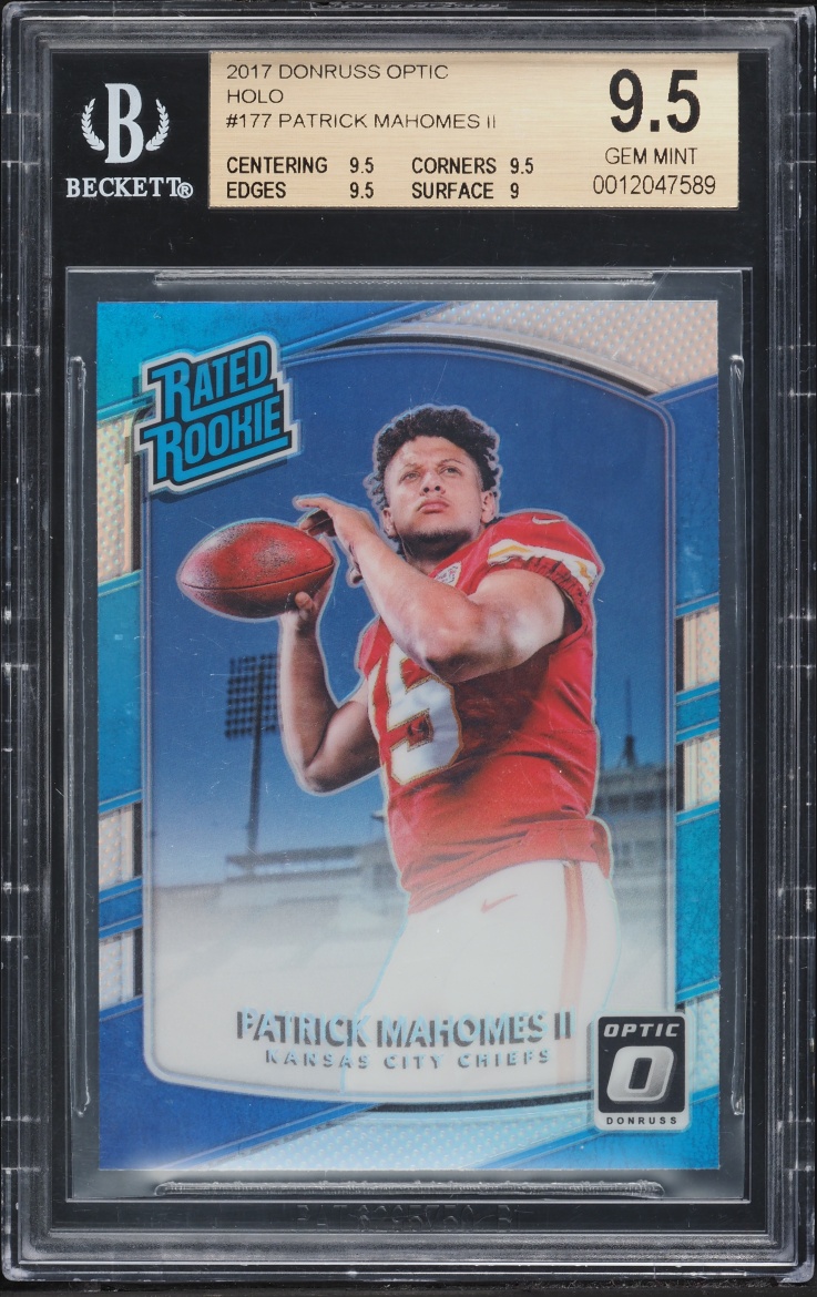 2017 Donruss Optic Holo Patrick Mahomes II ROOKIE #177 BGS 9.5 GEM MINT