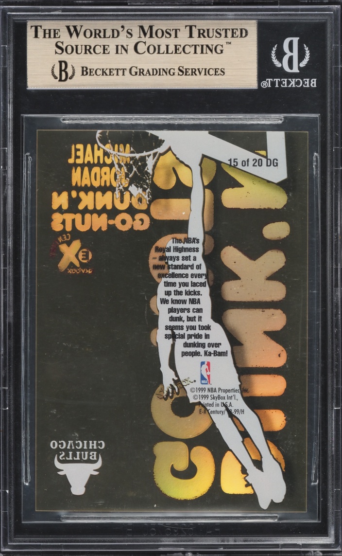1998 Skybox E-X Century Dunk N Go Nuts Michael Jordan #15DG BGS 9.5 GEM MINT