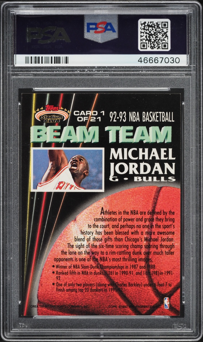 1992 Stadium Club Beam Team Michael Jordan #1 PSA 9 MINT