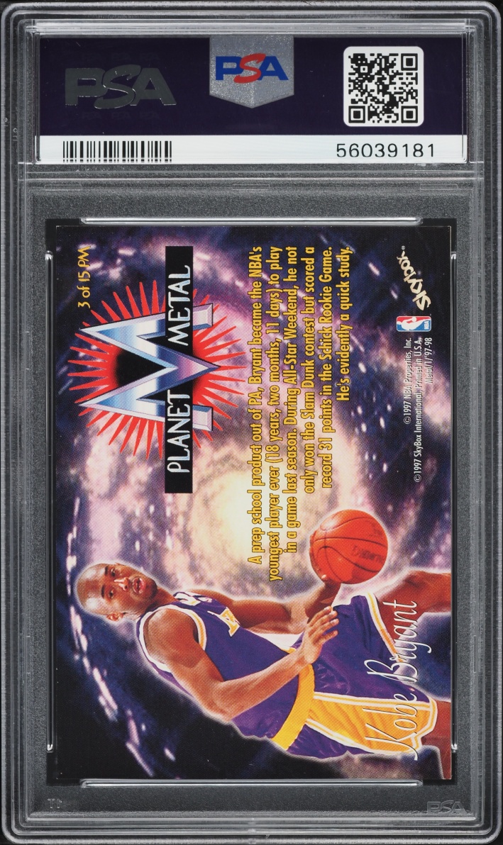 1997 Metal Universe Planet Metal Kobe Bryant #3 PSA 9 MINT