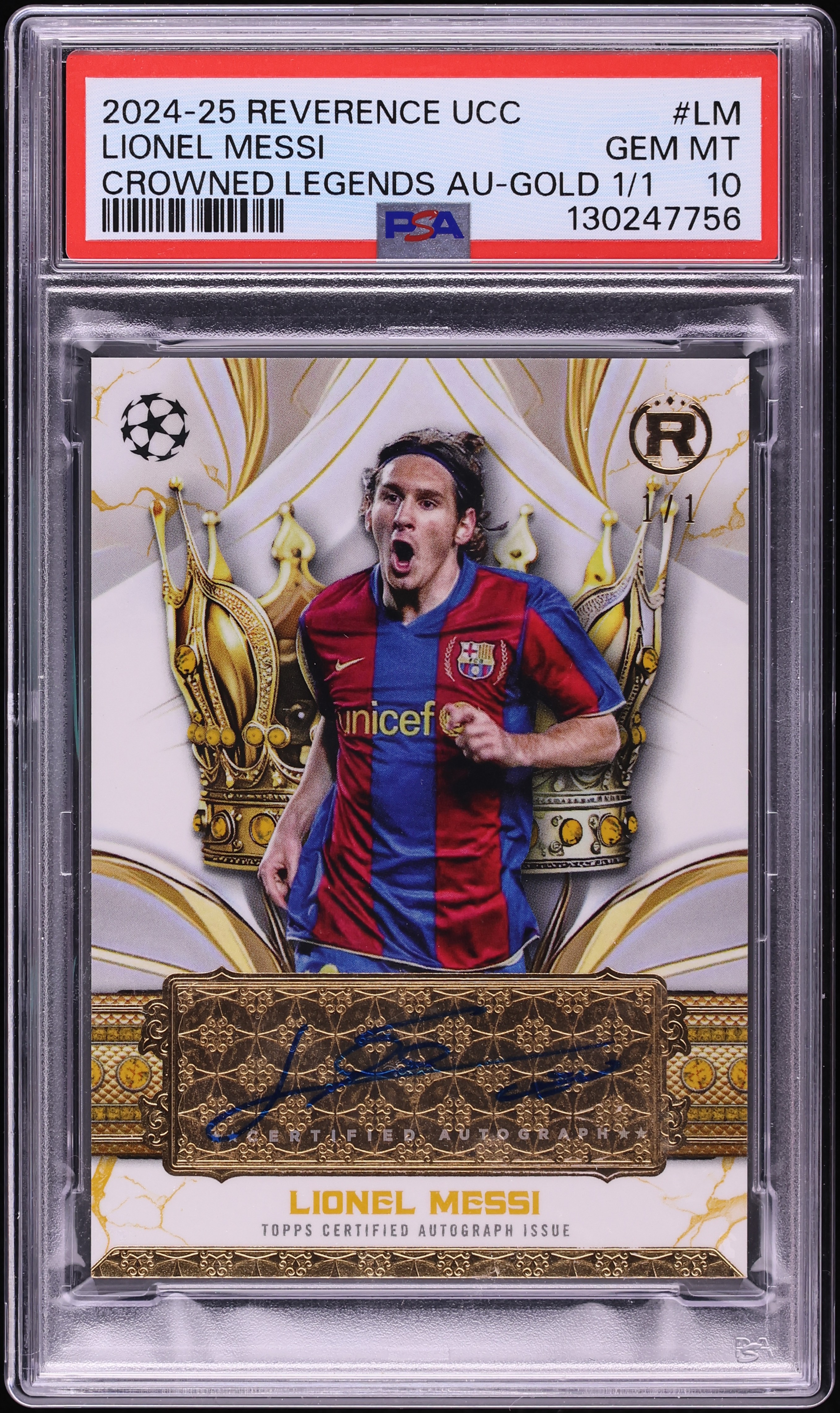 2024 Topps Reverence UEFA CC Crowned Legends Gold Lionel Messi