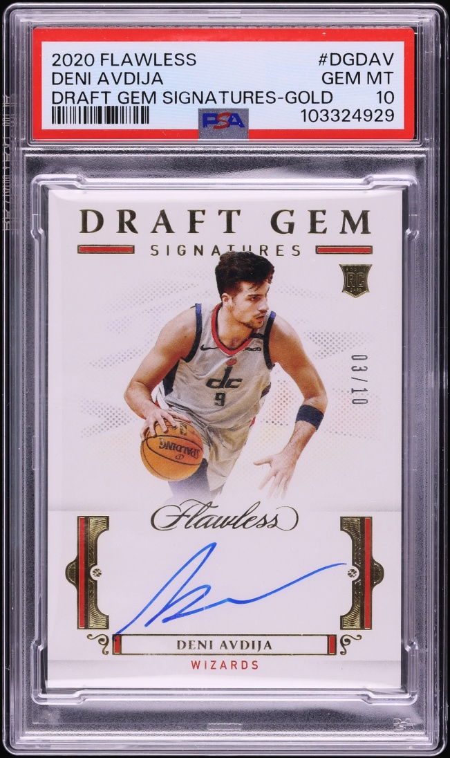 2020 Panini Flawless Draft Gem Signatures Gold Deni Avdija ROOKIE AUTO /10 #DGDAV PSA 10