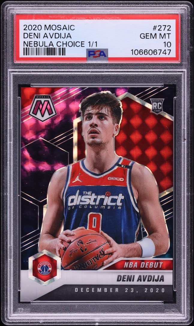2020 Panini Mosaic Nebula Choice Deni Avdija ROOKIE 1/1 #272 PSA 10 GEM MINT