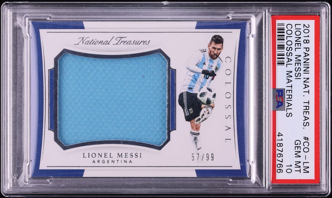 2018 National Treasures Colossal Lionel Messi PATCH /99 #CO-LM PSA 10 GEM MINT