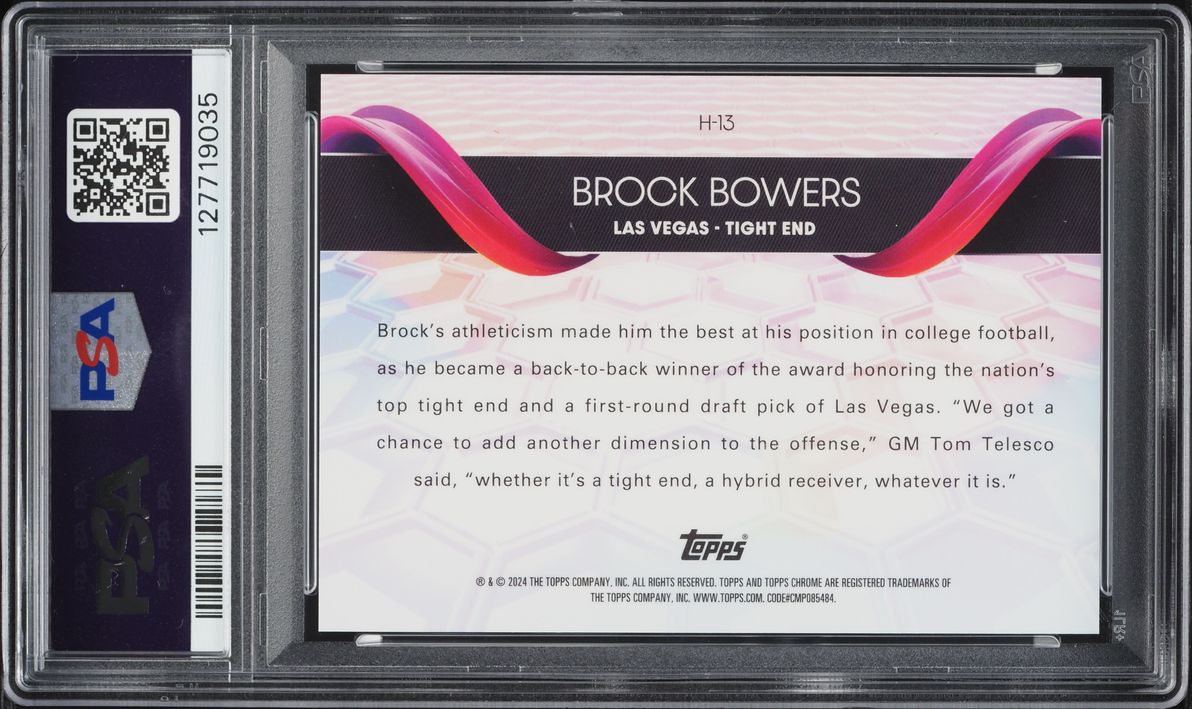 2024 Topps Chrome Helix Brock Bowers ROOKIE #H-13 PSA 10 GEM MINT