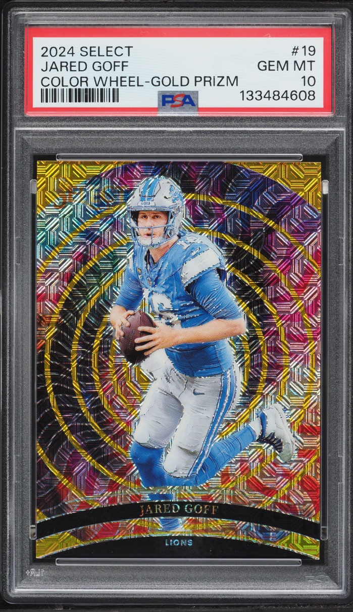 2024 Select Color Wheel Gold Prizm Jared Goff /10 #19 PSA 10 GEM MINT