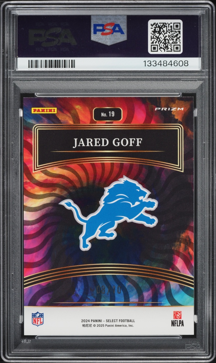 2024 Select Color Wheel Gold Prizm Jared Goff /10 #19 PSA 10 GEM MINT