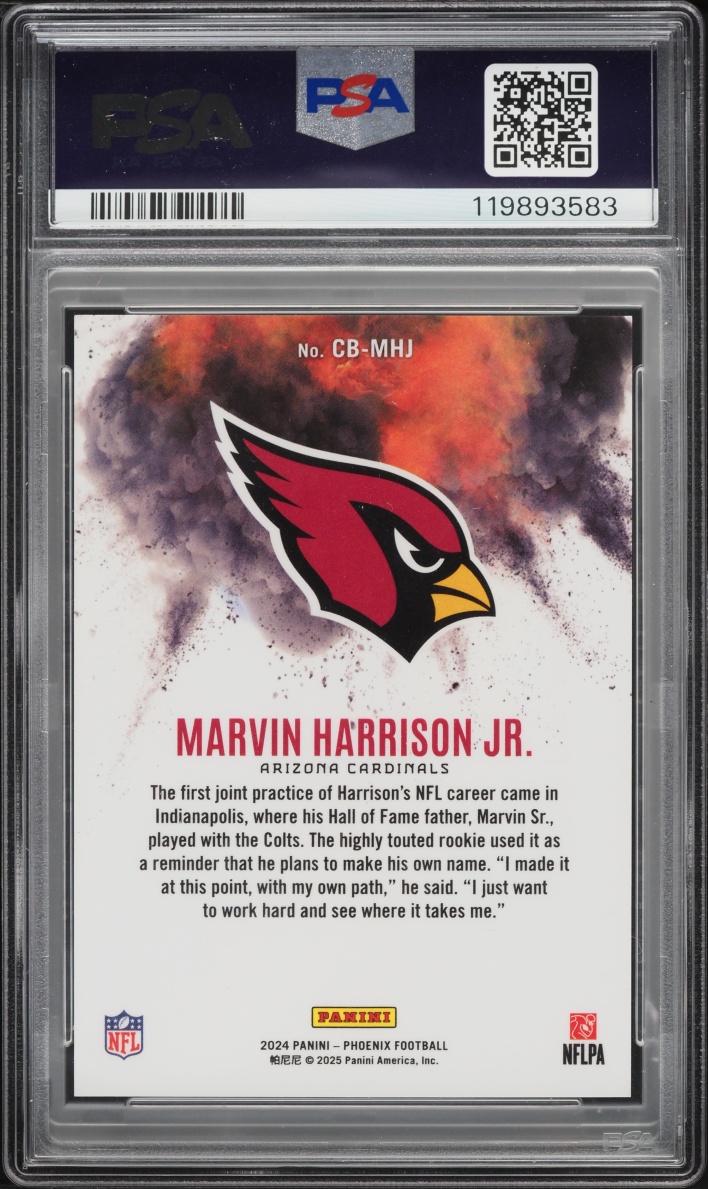 2024 Panini Phoenix Color Blast Marvin Harrison Jr. ROOKIE #CB-MHJ PSA 10 GEM MINT
