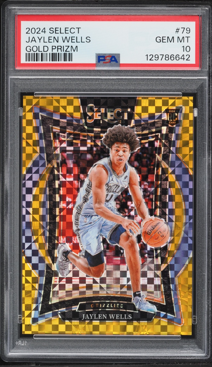 2024 Select Concourse Gold Prizm Jaylen Wells ROOKIE 1/10 #79 PSA 10 GEM MINT