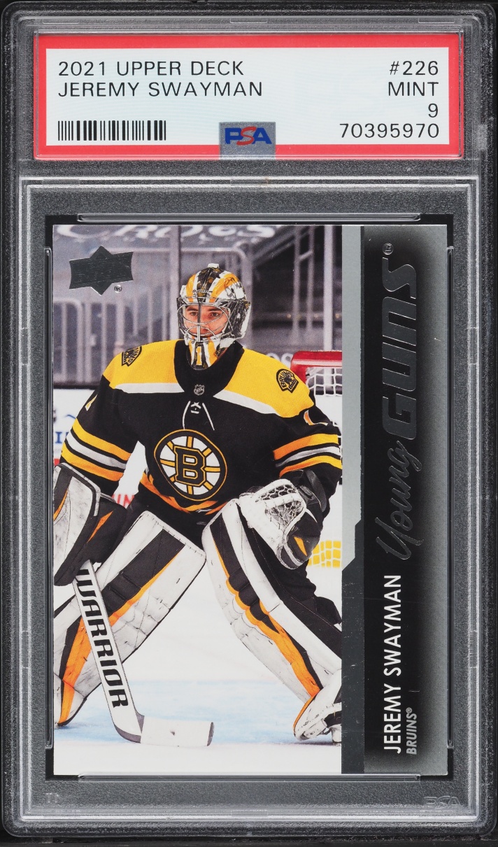 2021 Upper Deck Young Guns Jeremy Swayman ROOKIE #226 PSA 9 MINT