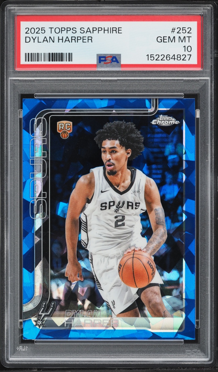2025 Topps Chrome Sapphire Edition Dylan Harper ROOKIE #252 PSA 10 GEM MINT