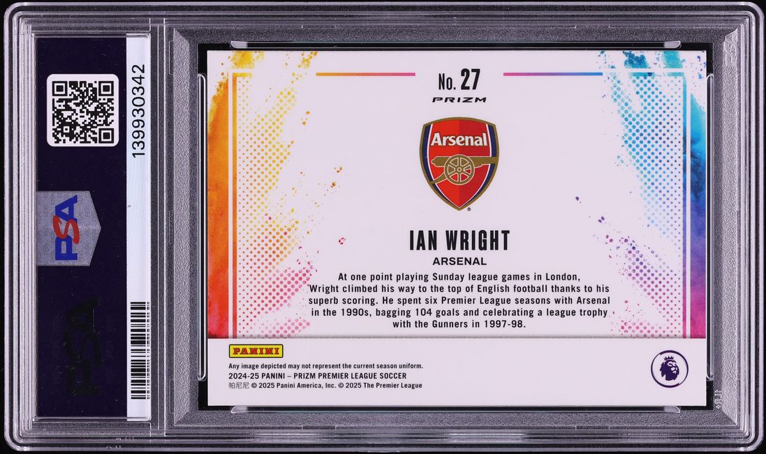 2024 Panini Prizm Premier League Color Blast Ian Wright #27 PSA 10 GEM MINT