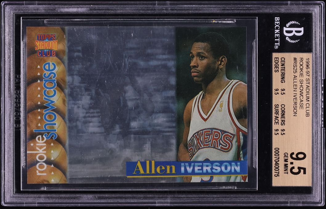 1996 Stadium Club Showcase Allen Iverson ROOKIE #RS25 BGS 9.5 GEM MINT