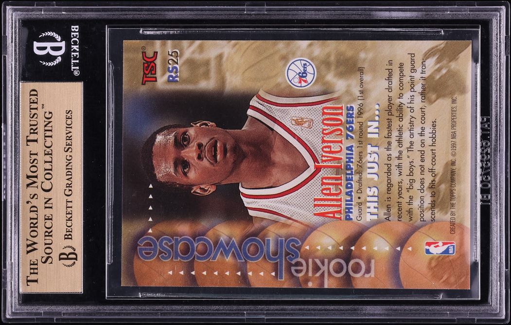 1996 Stadium Club Showcase Allen Iverson ROOKIE #RS25 BGS 9.5 GEM MINT
