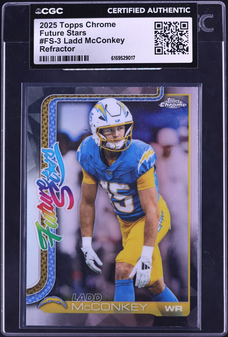 2025 Topps Chrome Future Stars Refractor Ladd McConkey #FS-3 CGC AUTH