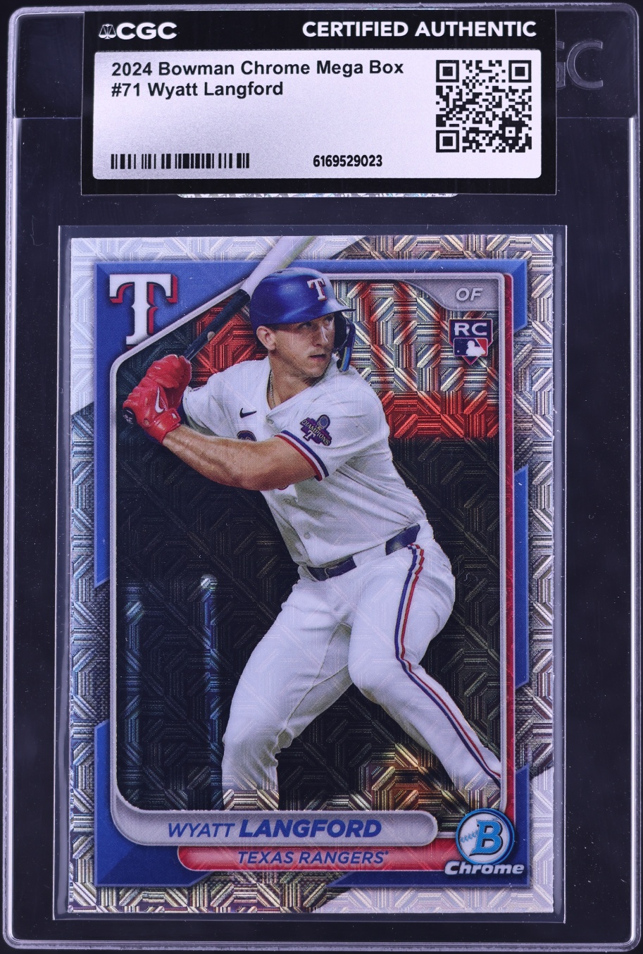 2024 Bowman Chrome Mega Box Wyatt Langford ROOKIE #71 CGC AUTH
