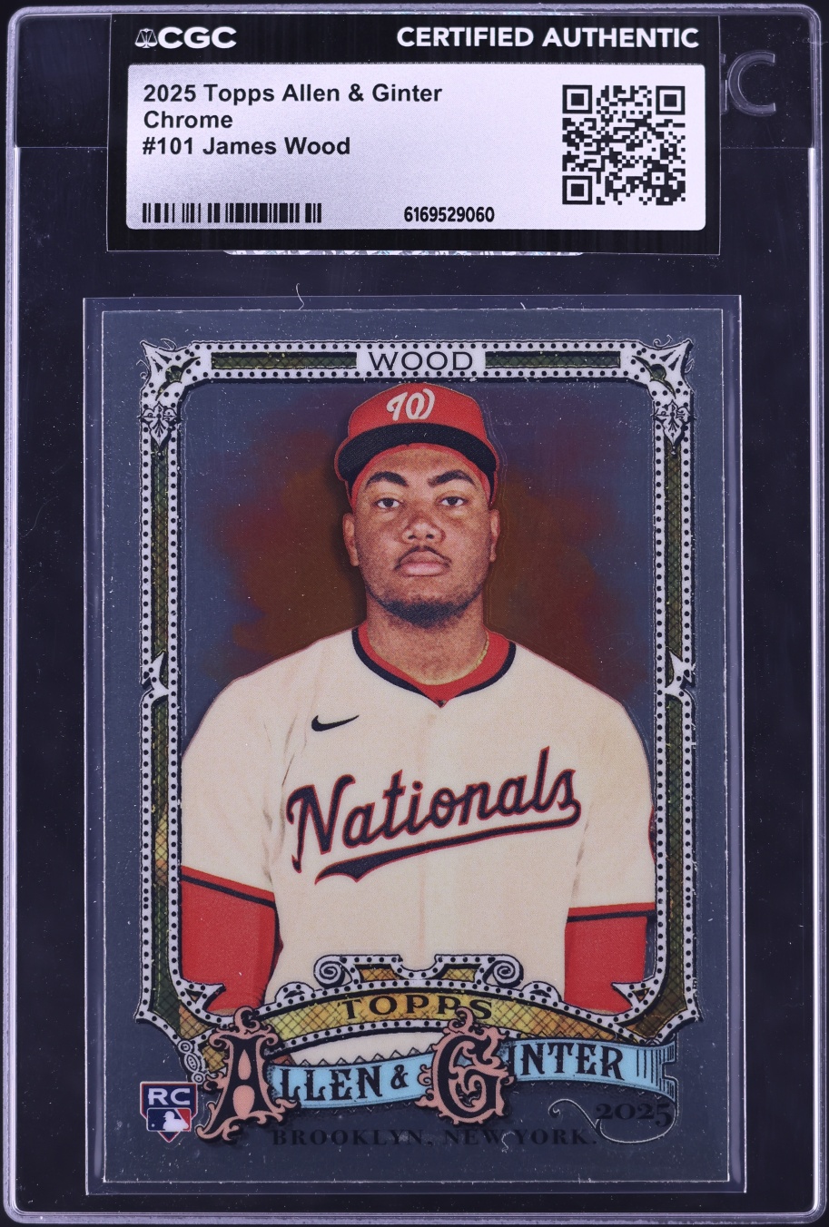 2025 Topps Allen & Ginter Chrome James Wood ROOKIE #101 CGC AUTH
