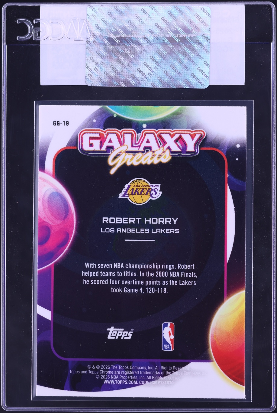 2025 Topps Chrome Cosmic Galaxy Greats Robert Horry #GG-19 CGC AUTH