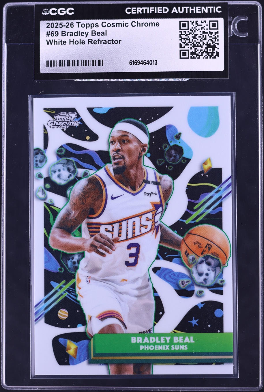 2025 Topps Chrome Cosmic White Hole Refractor Bradley Beal #69 CGC AUTH