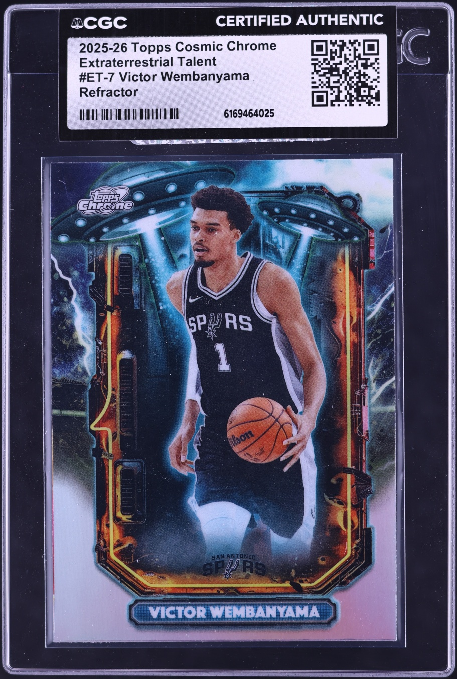 2025 Topps Chrome Cosmic Extraterrestrial Talent Refractor Victor Wembanyama #ET-7 CGC AUTH