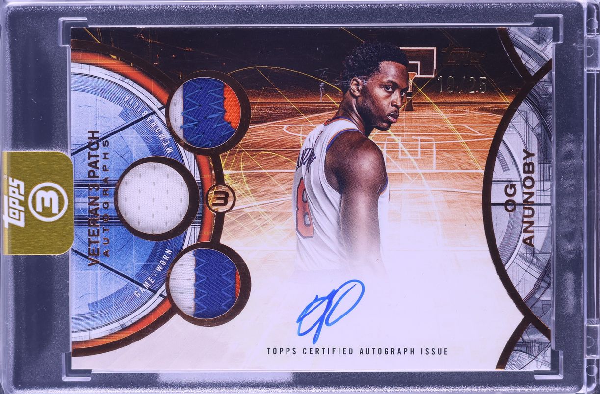 2025 Topps Three Veteran 3 Bronze OG Anunoby PATCH AUTO /25 #V3A-OA CGC AUTH