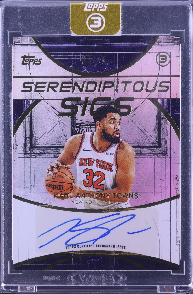 2025 Topps Three Serendipitous Gold Karl-Anthony Towns AUTO /10 #SS-KT CGC AUTH