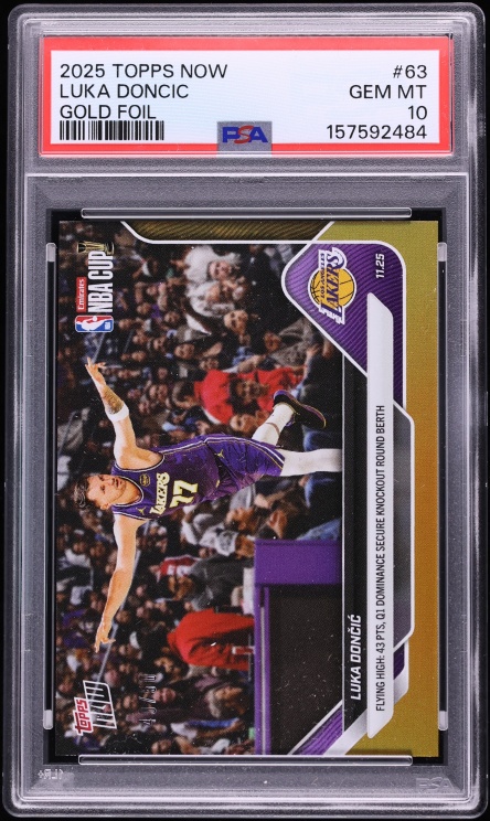 2025 Topps Now Gold Foil Luka Doncic /50 #63 PSA 10 GEM MINT