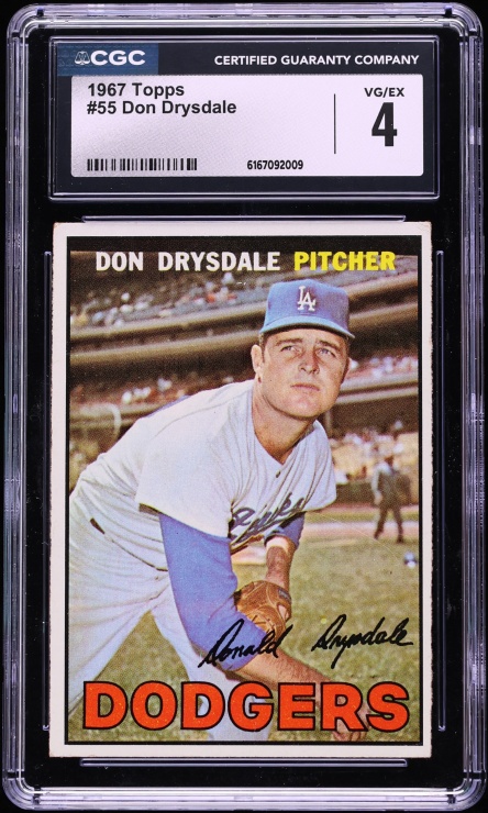 1967 Topps Don Drysdale #55 CGC 4 VGEX