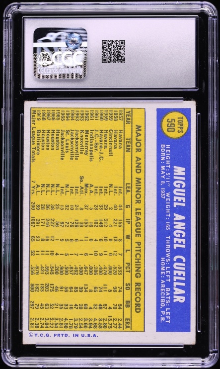 1970 Topps Mike Cuellar #590 CGC 3.5 VG+
