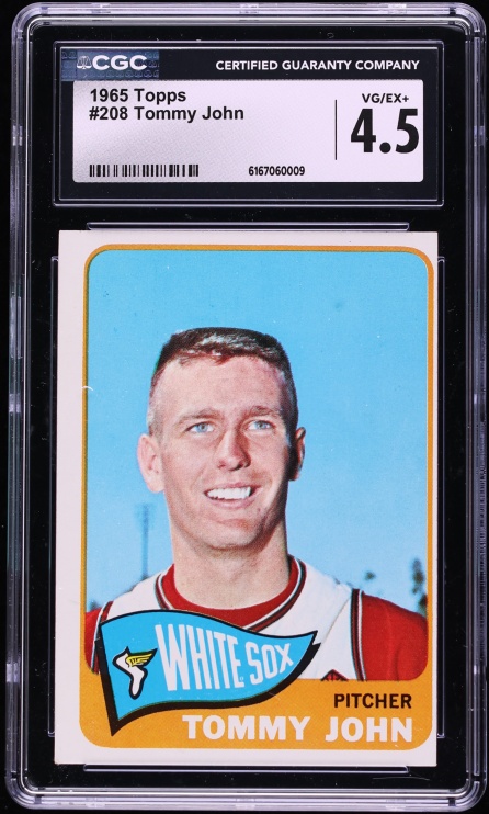 1965 Topps Tommy John #208 CGC 4.5 VGEX+