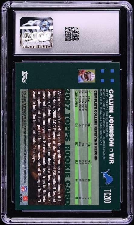 2007 Topps Chrome Calvin Johnson ROOKIE #TC200 CGC 9 MINT