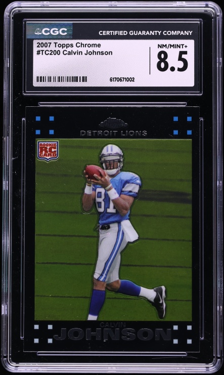 2007 Topps Chrome Calvin Johnson ROOKIE #TC200 CGC 8.5 NM-MT+