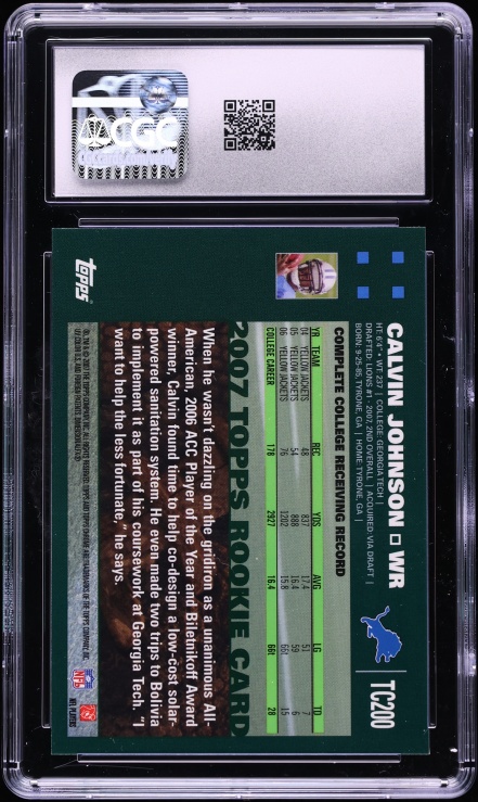 2007 Topps Chrome Calvin Johnson ROOKIE #TC200 CGC 8.5 NM-MT+