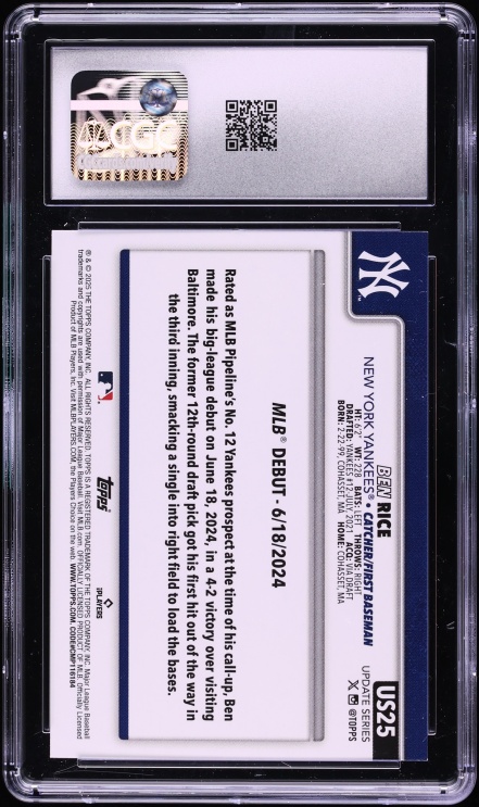 2025 Topps Update Ben Rice ROOKIE #US25 CGC 9.5 MINT+
