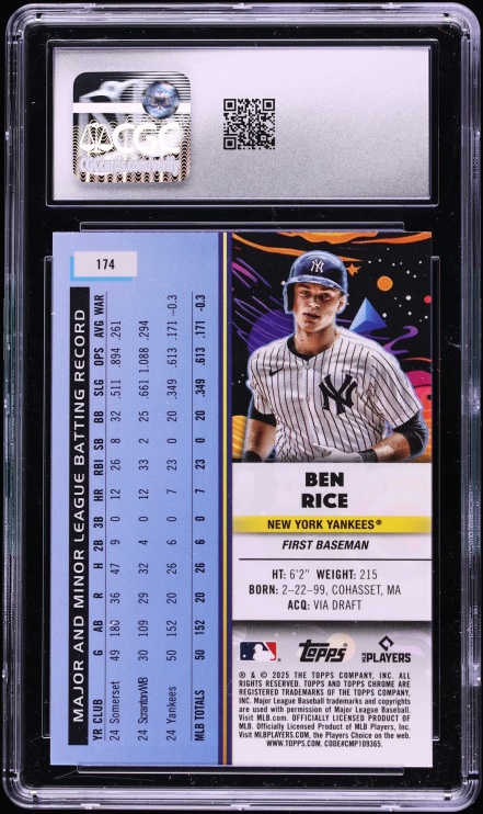 2025 Topps Chrome Cosmic Ben Rice ROOKIE #174 CGC 8.5 NM-MT+