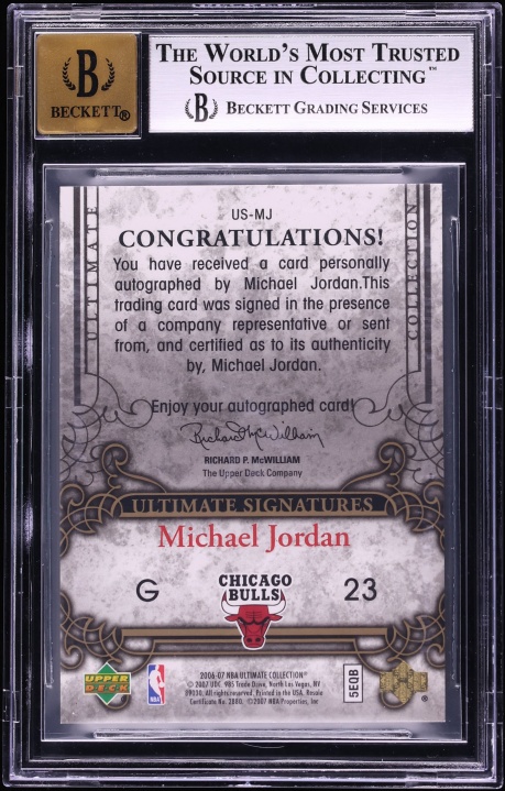 2006 Ultimate Collection Signatures Michael Jordan AUTO #US-MJ BGS 9 MINT
