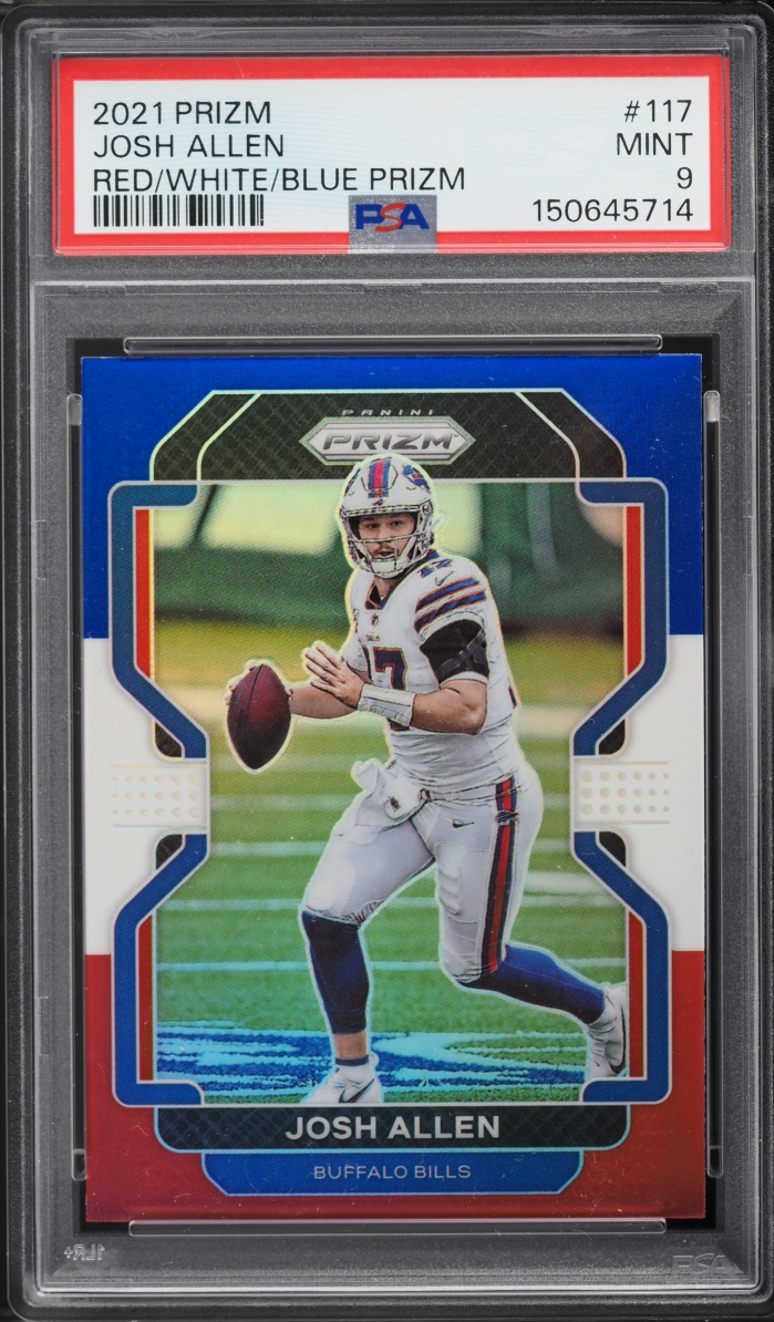 2021 Panini Prizm Red White Blue Josh Allen #117 PSA 9 MINT