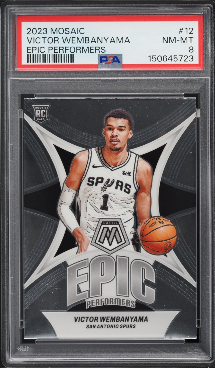 2023 Panini Mosaic Epic Performers Victor Wembanyama ROOKIE #12 PSA 8 NM-MT