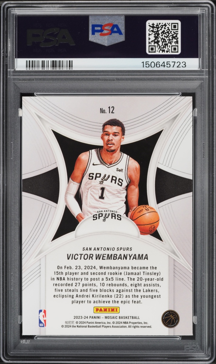 2023 Panini Mosaic Epic Performers Victor Wembanyama ROOKIE #12 PSA 8 NM-MT