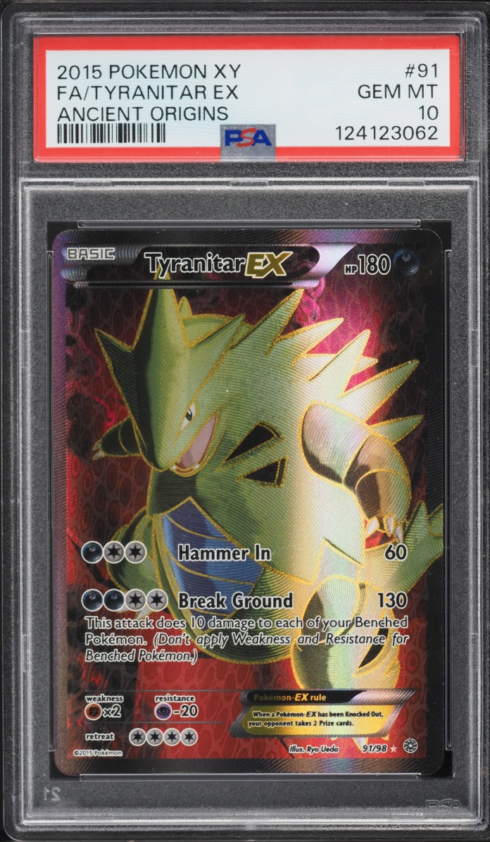2015 Pokemon XY Ancient Origins Full Art Tyranitar EX #91 PSA 10 GEM MINT