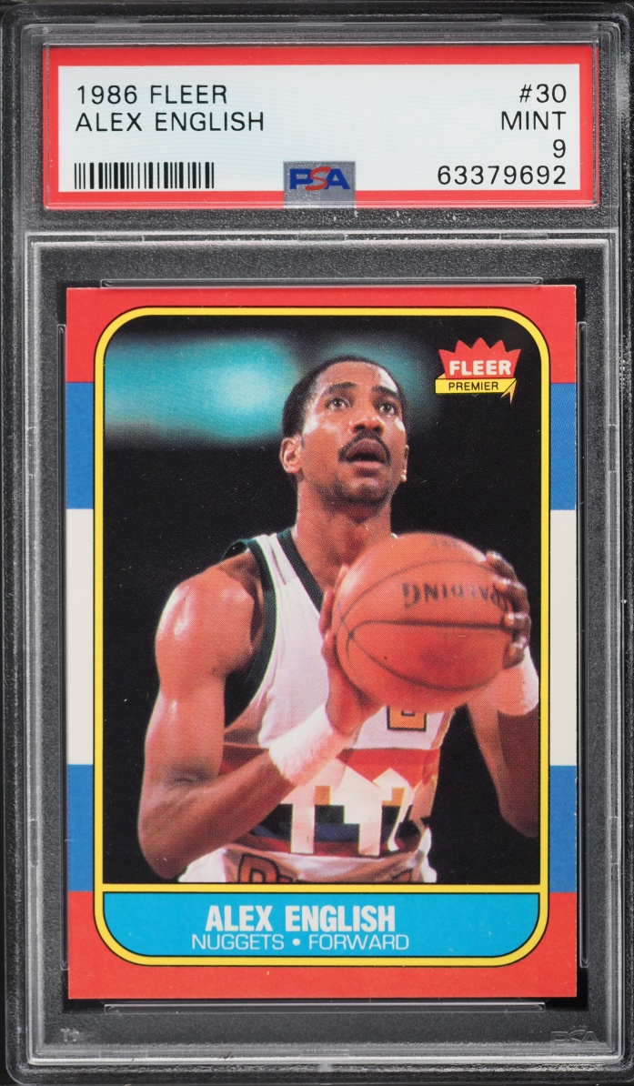 1986 Fleer Basketball Alex English #30 PSA 9 MINT