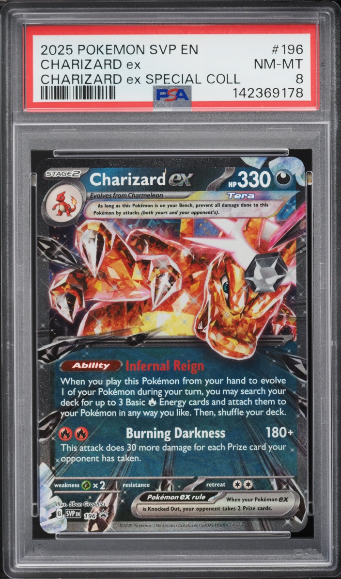 2025 Pokemon Scarlet & Violet Promo Special Collection Charizard EX #196 PSA 8 NM-MT