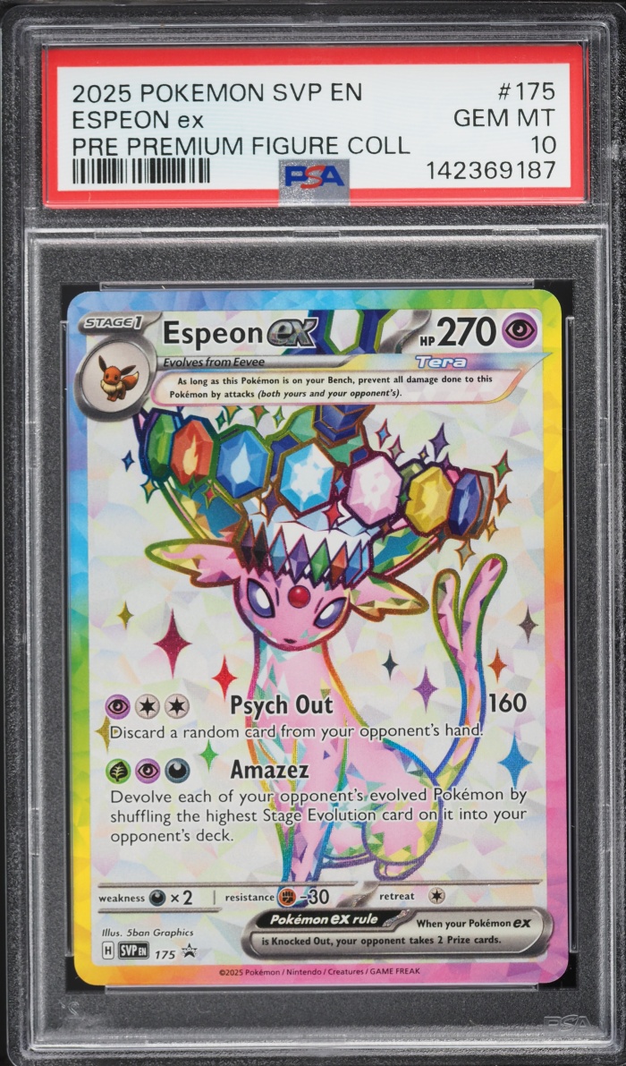 2025 Pokemon SV Promo Prismatic Evolutions Premium Figure Full Art Espeon EX #175 PSA 10