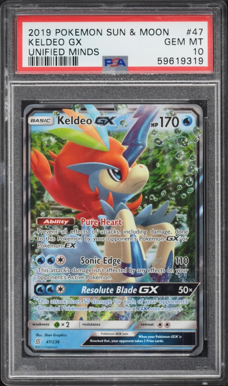 keldeo gx pokemon card TCG (Japanese) - Full Art Holo 019/054 Colorless Resolute Blade 2019 Pokemon Japanese Sun &