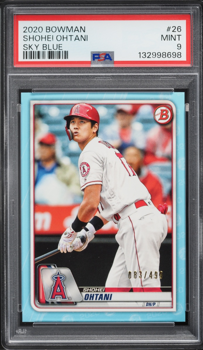 2020 Bowman Sky Blue Shohei Ohtani /499 #26 PSA 9 MINT