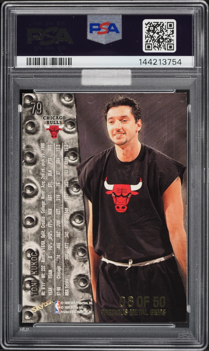 1998 Metal Universe Precious Metal Gems PMG Toni Kukoc /50 #79 MBA PSA 6 EXMT