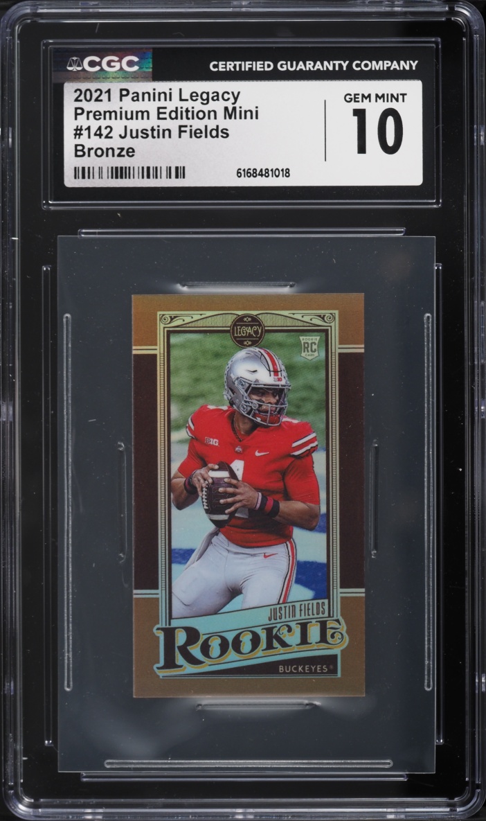 2021 Panini Legacy Premium Edition Mini Bronze Justin Fields ROOKIE /100 #142 CGC 10 GEM MINT